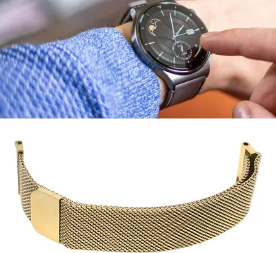 Immagine prodotto di Cinturino per smartwatch, bracciale in acciaio inossidabile, cinturino di ricambio per Huawei GT2 18 mm, oro