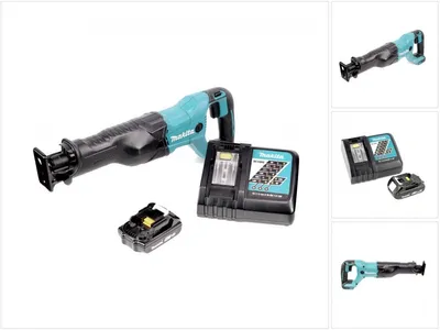 Image de Makita DJR 186 Scie récipro sans fil, Scie sabre 18 V Li-ion + 1x Batterie 1,5 Ah + Chargeur DC 18 RC