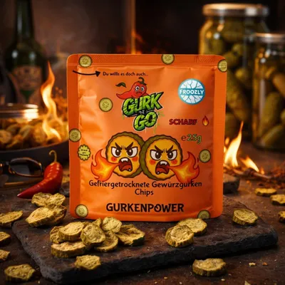 Produktbild von Froozly Gefriergetrocknete Gewürzgurken Chips Scharf 25g
