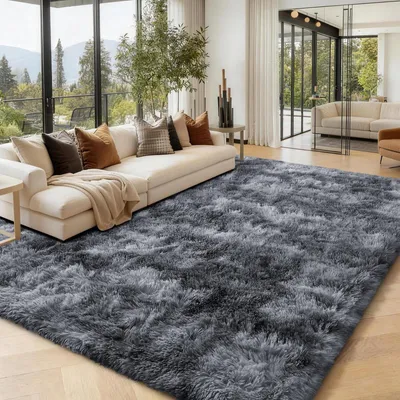 Produktbild von Hochflor Teppich - Dunkelgrau 120 x 160 cm
