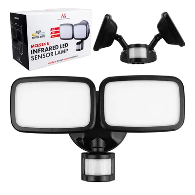 Immagine prodotto di Lampada da parete a LED Maclean con sensore PIR 20 W 1500 lm IP65 bianco neutro 4000 K nero MCE524 B