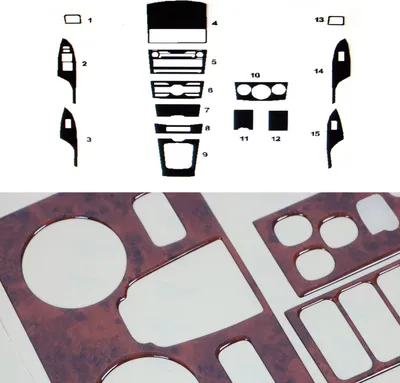 Produktbild von Innenraum Dekor Cockpit für Toyota Corolla 2006-2013 Wurzelholz Optik 15tlg