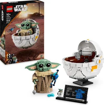 Produktbild von LEGO Star Wars 75403 Grogu in seiner Repulsorwiege aus The Mandalorian - Minifigur zum Sammeln - Modell zum Bauen, Spielen und Ausstellen - Wohn-Deko - Geschenk für Jungen und Mädchen ab 10 Jahren