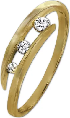 Image de GoldDream Bague en or véritable333 or jaune T. 60 19,1 or blanc Femme GDR529Y60
