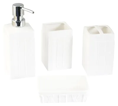 Produktbild von H&h 4-teiliges Badezimmer-Set Keramikvorhang