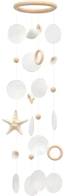 Produktbild von Capiz Muschel-Windspiel 55 cm Weiß für Drinnen und Draußen