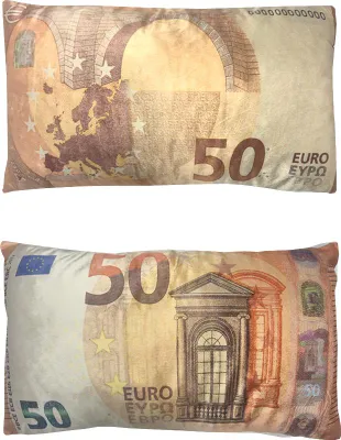 Obrázek produktu pro Dekorační polštář bankovka 50 Eur 30x50cm