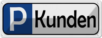 Produktbild von vianmo Blechschild 10x27 cm Parkplatz Kunden Parkplatzschild