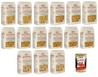 Produktbild von Rummo Pasta Gnocchetti Sardi, Conchiglie Rigate, Penne Rigate, Pasta Mista, Orecchiette, Italienische Nudeln Aus Hartweizengrieß, 15x 500g+Polpa 400g