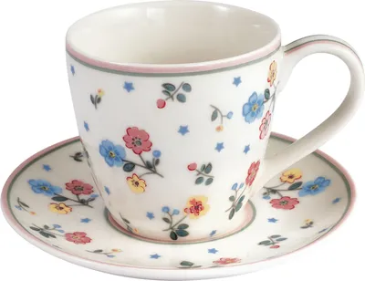 Produktbild von Greengate Adelena Espressotasse m.U. weiss 6,5 cm