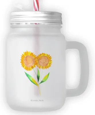 Produktbild von Mr. & Mrs. Panda Glas Blume Sonnenblume - Transparent - Geschenk, Zusammen, Vertrauen, Limonadenglas, Lieblingsmensch, Sonnenblumen, Garten, Cocktailglas, Trinkgefäß