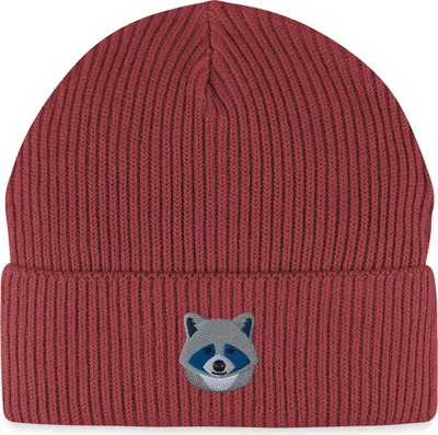 Produktbild von Spreadshirt Kleiner Waschbär Stickerei Fisherman Beanie Bio Mütze, One size, Erdrot