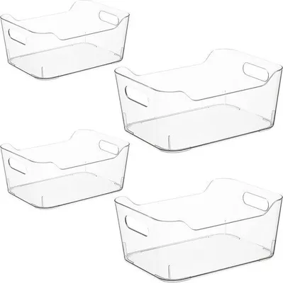 Produktbild von Famanu Organizer Set - 4 Transparente Behälter für Küche oder Badezimmer - 2 Größen