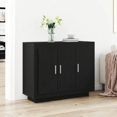 Produktbild von Möbel Sideboard Schwarz Eiche 92x35x75 cm Holzwerkstoff - Kommoden 862750
