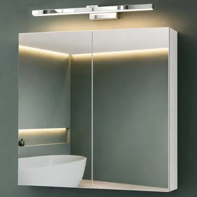 Produktbild von Mai & Mai Spiegelschrank mit Spiegellampe Badezimmerschrank BxTxH 80x15x70cm Spiegelleuchte 180° Drehbar LED Badlampe 60cm