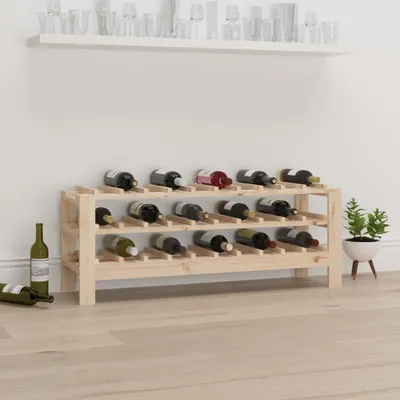 Immagine prodotto di Portabottiglie The Living Store 109,5x30x42 cm in legno di pino massiccio