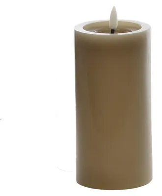 Produktbild von LED Wachskerze taupe 15 x Ø 7,5 cm mit Flackerflamme und Timer