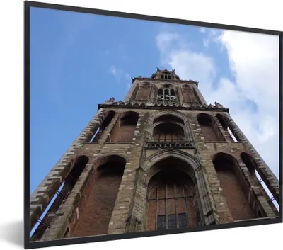 Produktbild von MuchoWow® Gerahmtes Poster Domturm - Utrecht - Himmel 80x60 cm - Poster mit Schwarzem Bilderrahmen Wandposter Rahmen Foto Bilder - Schwarzem - Mit Gestell