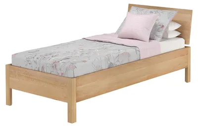 Produktbild von Metallfreies Einzelbett aus Buchenholz 90x200 mit wählbaren Zubehör V-60.93-09ohne Zubehör