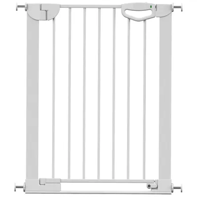 Produktbild von GEUTHER Easylock Flat Step Treppen- & Türschutzgitter | Weiß | 69–76 cm | Ohne Bohren | Flacher Trittbalken | Auto-Close | DIN EN 1930:2011