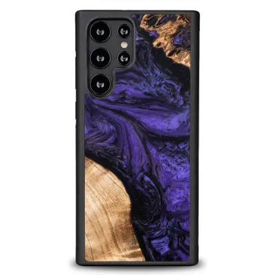 Immagine prodotto di Custodia In Legno E Resina Per Samsung Galaxy S22 Ultra Bewood Unique Violet - Viola E Nero