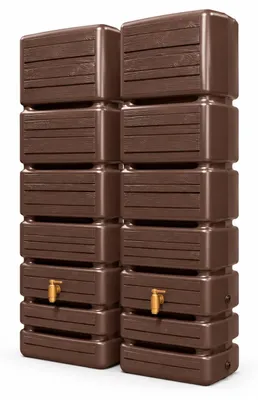 Produktbild von 2x 350L GRAF SLIM Wood Decor Set darkwood 1840x600x390cm