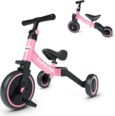 Image de besrey Tricycle 5 en 1 pour enfant Vélo de course Rose 1-4 ans