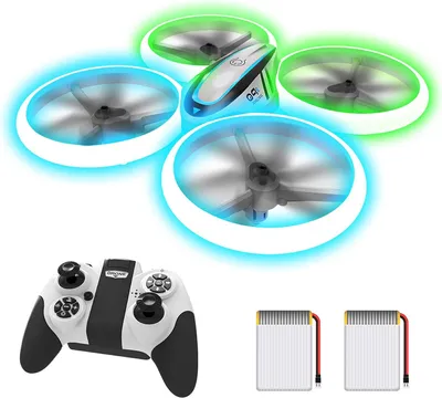 Produktbild von Drohne mit Höhehalten und Kopflosem Modus,RC Quadcopter mit Blauen & Grünen Lichter und 2 Akkus,Spielzeug Drohne für Kinder und Anfänger