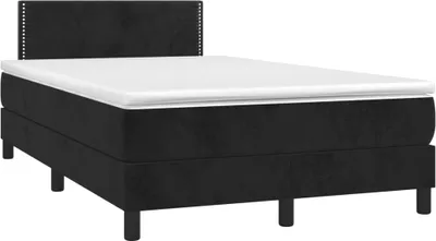 Produktbild von vidaXL Boxspringbett mit Matratze Schwarz 120x190 cm Samt