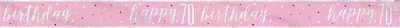 Produktbild von Banner zum 70. Geburtstag, Motiv Zahl 70, Rosa & Silber, Folie, ca. 274 cm