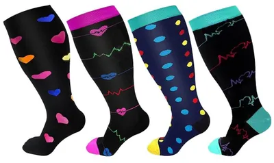 Productafbeelding van Compressiekousen voor Dames en Heren, 4 Paar in Diverse Maten