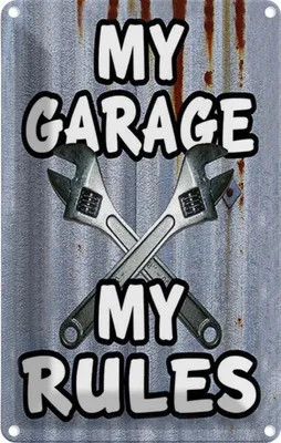 Produktbild von vianmo Blechschild 18x12 cm Vintage my Garage my rules
