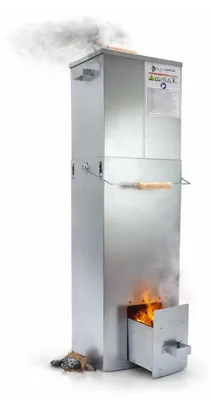 Produktbild von Eurocatch Teleskop-Räucherofen Quadratisch 101 cm – Smoker für den Außenbereich mit Thermometer und 10 Räucherhaken – Verzinkter Metall-Räucherschrank / Räuchertonne für Fisch, Fleisch und BBQ-Räuchern