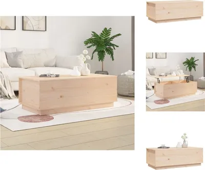 Zdjęcie produktu dla vidaXL Stolik kawowy 100x50x35 cm lite drewno sosnowe - Stoliki kawowe