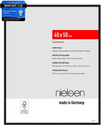 Produktbild von nielsen Aluminium Bilderrahmen Atlanta, 40 x 50 cm, Schwarz Matt