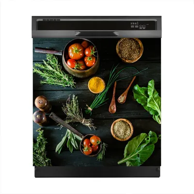 Produktbild von Magnete Dekorative 60x60 cm Küche Magnetmatte Spülmaschine - Gewürze Gemüse
