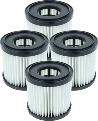 Produktbild von vhbw 4 Faltenfilter kompatibel mit Ryobi PCL734, P3240, PCL733 Staubsauger - Patronenfilter Schwarz Weiß