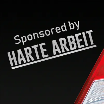 Produktbild von Auto Aufkleber Sponsored by Harte Arbeit Gesponsert Hard 19x7 cm Silber Sticker Heckscheibenaufkleber
