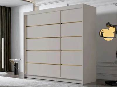 Obrázek produktu pro Šatní skříň 200 cm s posuvnými dveřmi TIOGA - kašmír