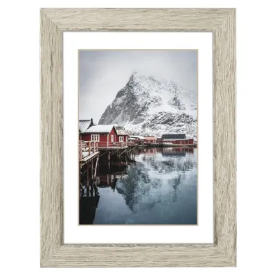 Obrázok produktu pre Hama Oslo, Rámček na jeden obrázok, Sklo, MDF, Šedá, Borovica, Tabuľka, Múr, 13 x 18 cm, Reflektívne