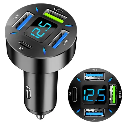 Obrázek produktu pro Rychlonabíječka do auta s USB-C PD a USB QC 3.0 pro rychlé nabíjení telefonu v autě