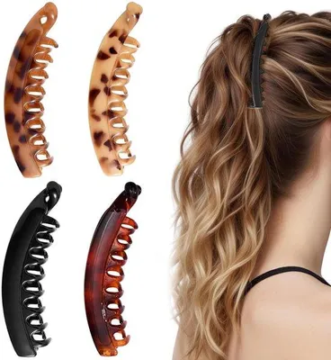 Produktbild von 4 Haarclips Banane Antirutsch für dünnes Haar Frauen Frisur
