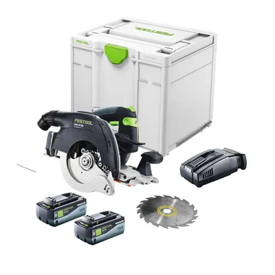 Produktbild von Festool HKC 55 EB-Basic Akku Handkreissäge 18 V 160 mm Brushless + 2x Akku 8,0 Ah + Schnellladegerät + Systainer