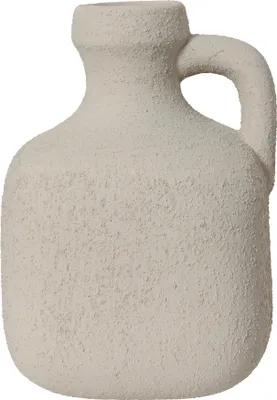 Produktbild von Vase Steingut Keramik 16,8x12,2cm Flaschenform Rauputz Optik Grau