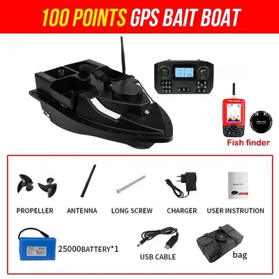 Produktbild von ZV9 GPS 25000mAh S - RC Futterboot - Reichweite 500 m - Fernsteuerung 2,4G - LED-Beleuchtung - Auto-Cruise & automatische Rückkehr - Laufzeit 4–8 h