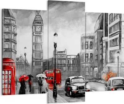 Produktbild von Bild auf Leinwand - Leinwandbild - London Bus - 130x100cm - Wand Bild - Wanddeko - Wandbilder - Leinwanddruck - Bilder - Kunstdruck - Wanddekoration - Leinwand bilder - Wandkunst - CB130x100-3939