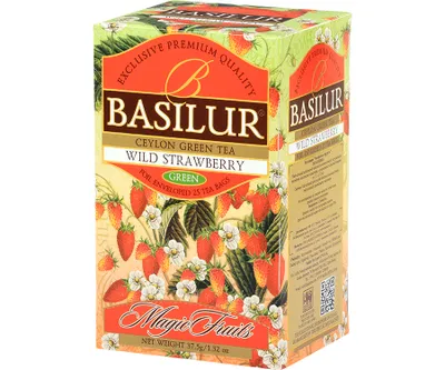 Produktbild von BASILUR Ceylon Grüntee mit natürlichem Erdbeeraroma alles in einer bequemen schnellen Version 25 St. 37,5 g