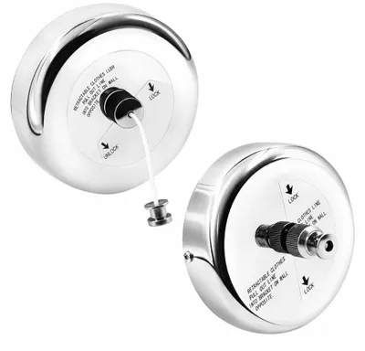 Einziehbare Wäscheleine 2er-Pack, 2,8 m, Edelstahl, Wandmontage