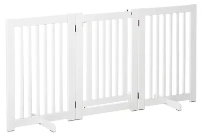 Immagine prodotto di Cancelletto di Sicurezza Pieghevole per Animali Domestici 155x35,5x76 cm in MDF Bianco