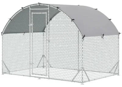 Produktbild von Tiergehege – Außenbereich für Hühner und Kaninchen – Robustes Metall und wasserabweisendes Gewebe